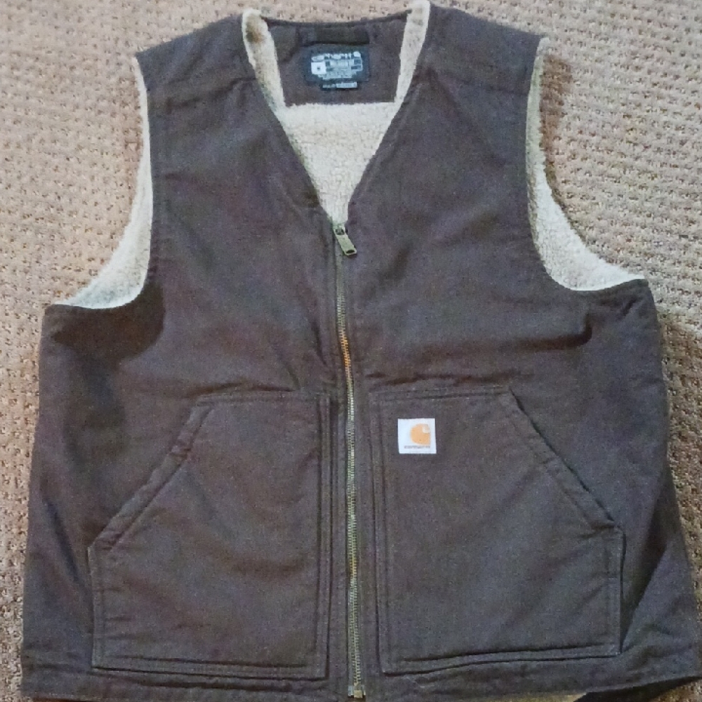 Carhartt Dark Brown Fleece-Lined Vest
